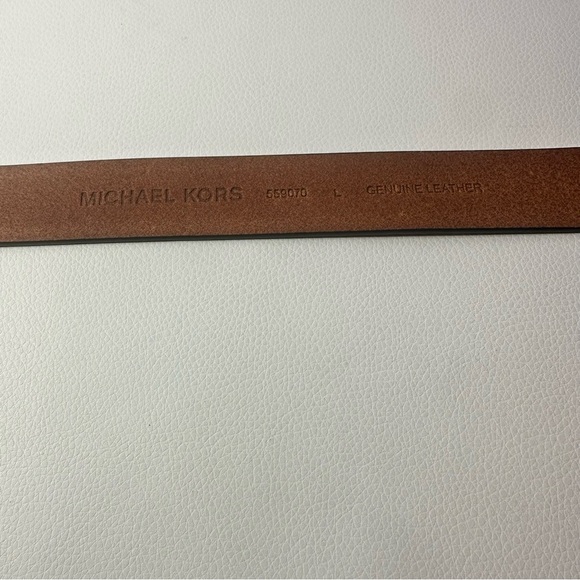 NEW Women’s Calvin Klein Adjustable Black Leather Belt Brushed Gold Buckle SZ XL - Picture 4 of 6